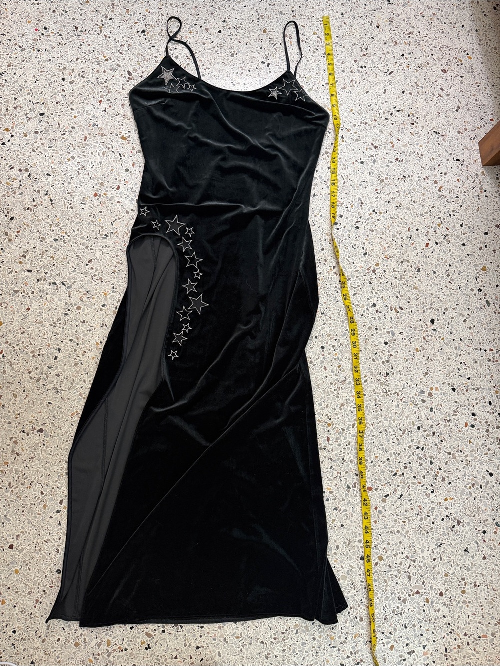 Victoria’s Secret velvet dress gown maxi star midnights small s slit - Picture 8 of 8